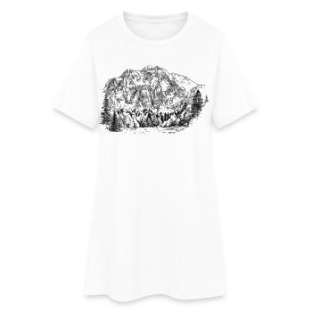 Schermberg Silhouette Hetzau Totes Gebirge Design - Robe T-shirt Femme - blanc - Devant