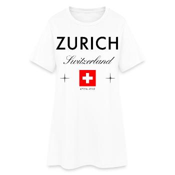 Zurich, Suisse Coordonnées Souvenir de voyage - Robe T-shirt Femme - blanc - Devant