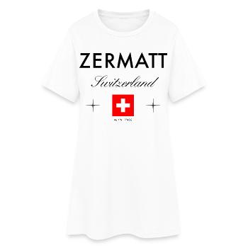 Coordonnées de Zermatt, Suisse Souvenir de voyage - Robe T-shirt Femme - blanc - Devant