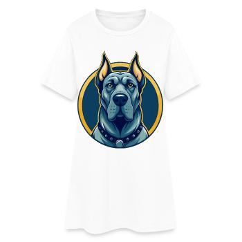 Great Dane Dog Kawaii Mascot Cartoon Clipart Logo - Women’s T-Shirt Dress - white - Front