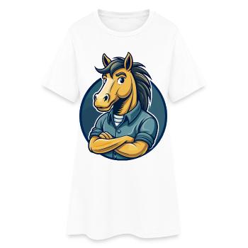 Horse Kawaii Mascot Cartoon Character Clipart Logo - Women’s T-Shirt Dress - white - Front
