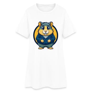 Hamster Kawaii Mascot Cartoon Clipart Logo Badge - Women’s T-Shirt Dress - white - Front