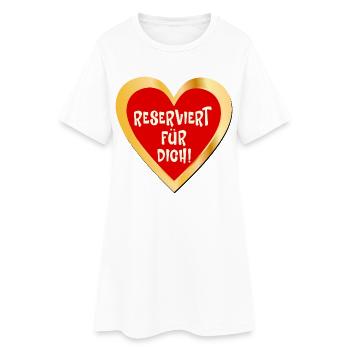 Reservierung Liebe Herz - Frauen T-Shirt-Kleid - Weiß - Vorne