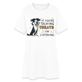 Border Collie friandise un chien drôle de design - Robe T-shirt Femme - blanc - Devant