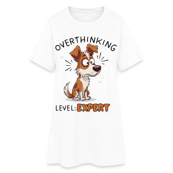 Jack Russell réfléchit trop à la conception experte des chiens - Robe T-shirt Femme - blanc - Devant