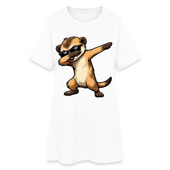 Tamponnage de suricate - Robe T-shirt Femme - blanc - Devant