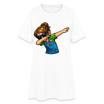 Enseignante de maternelle en dabing - Robe T-shirt Femme - blanc - Devant