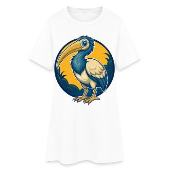 Mascotte Ibis Kawaii Personnage de dessin animé Logo clipart - Robe T-shirt Femme - blanc - Devant