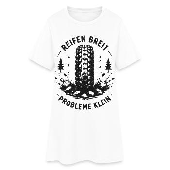 Breite Reifen - Kleine Probleme - Frauen T-Shirt-Kleid - Weiß - Vorne