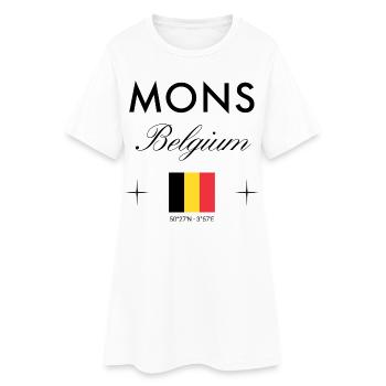 Mons Belgium Coordine le souvenir de voyage - Robe T-shirt Femme - blanc - Devant