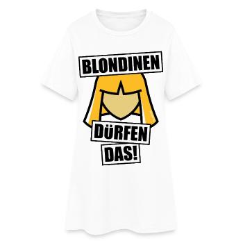 Blondinen Dürfen Das! (Blondine / Blond / V1 NEG) - Frauen T-Shirt-Kleid - Weiß - Vorne