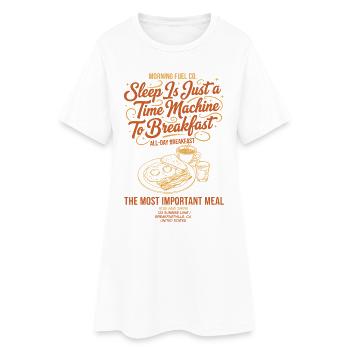 Le petit-déjeuner Le sommeil est une machine à voyager dans le temps pour - Robe T-shirt Femme - blanc - Devant