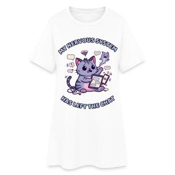 Mon système nerveux a quitté le chat - Robe T-shirt Femme - blanc - Devant