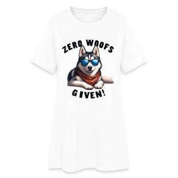 Zero Woofs reçoit un gadget cool pour le design de chien husky - Robe T-shirt Femme - blanc - Devant