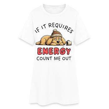 Golden Retriever Needs Energy? Count Me Out Design - Women’s T-Shirt Dress - white - Front