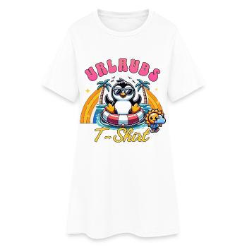 Holiday Shirt – Penguin Holiday T Shirt - Women’s T-Shirt Dress - white - Front