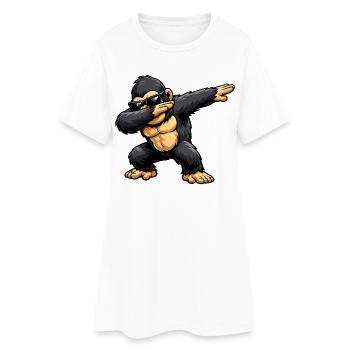 Dab Gorilla - Robe T-shirt Femme - blanc - Devant