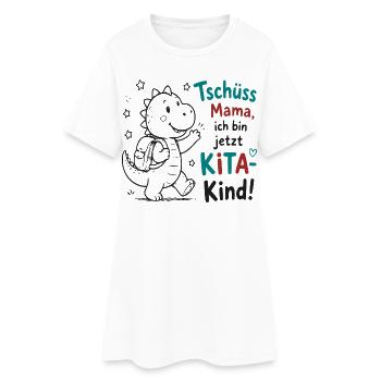Abschiedsdino KiTa Motiv - Frauen T-Shirt-Kleid - Weiß - Vorne