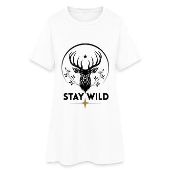 Nature Sauvage des Orignaux - Robe T-shirt Femme - blanc - Devant