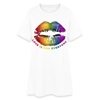 Lippe Kussmund L’amour est pour tous LGBTQ Regenbog - Robe T-shirt Femme - blanc - Devant