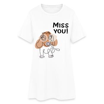 Tu me manques, chien - Robe T-shirt Femme - blanc - Devant