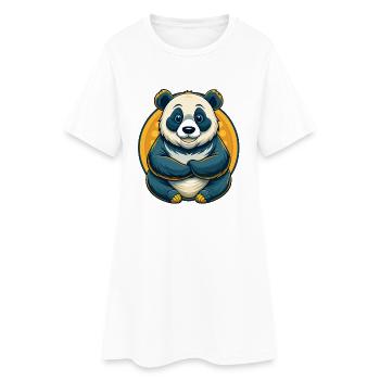 Panda Kawaii Mascot Cartoon Character Clipart Logo - Women’s T-Shirt Dress - white - Front