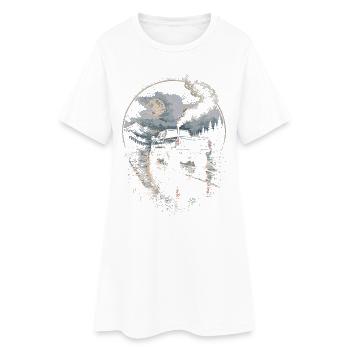 Charbon roulant - Robe T-shirt Femme - blanc - Devant