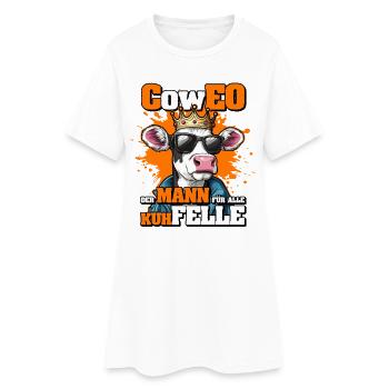 CowEO CEO Kuhstall Chef | Führungskraft Landwirt  - Frauen T-Shirt-Kleid - Weiß - Vorne
