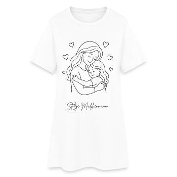 Stolze Mädchenmama Geschenk - Frauen T-Shirt-Kleid - Weiß - Vorne