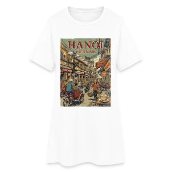 Hanoi Vietnam - Frauen T-Shirt-Kleid - Weiß - Vorne