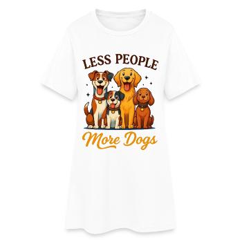 Drôle Moins de Gens Plus De Chiens Merch No 2 - Robe T-shirt Femme - blanc - Devant