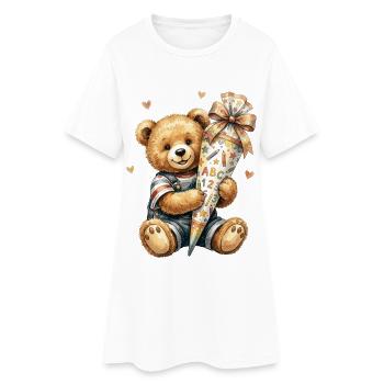 Ours en peluche avec cône d’école pour l’inscription scolaire - Robe T-shirt Femme - blanc - Devant