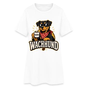 Wachhund Kaffee Rottweiler Kaffeeliebhaber - Frauen T-Shirt-Kleid - Weiß - Vorne