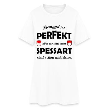 Rote Spessart Schildformen mit Weißzacken - Frauen T-Shirt-Kleid - Weiß - Vorne