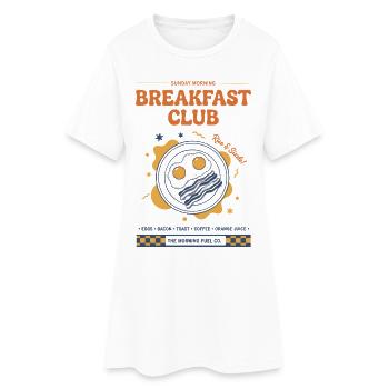 Breakfast Club : Brunch drôle, café, bacon, nourriture - Robe T-shirt Femme - blanc - Devant