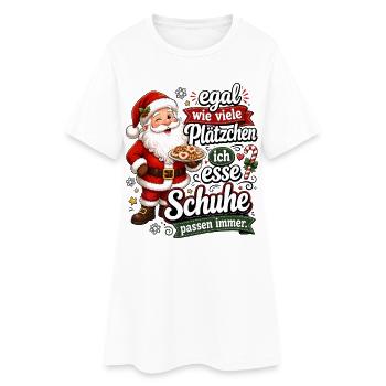 Egal wie viele Plätzchen Schuhe passen immer - Frauen T-Shirt-Kleid - Weiß - Vorne