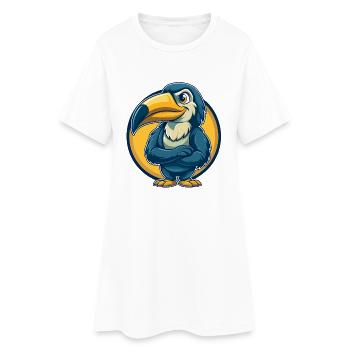 Toucan Kawaii Maskottchen Cartoon Clipart Logo Abzeichen - Frauen T-Shirt-Kleid - Weiß - Vorne