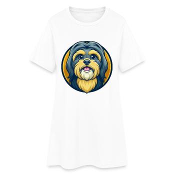 Shih Tzu Hund Kawaii Maskottchen Cartoon Clipart Logo - Frauen T-Shirt-Kleid - Weiß - Vorne