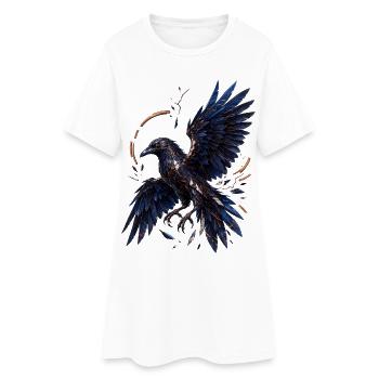 Raven mosaïque nocturne - Robe T-shirt Femme - blanc - Devant