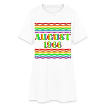 Anniversaire août 1966 - Rainbow - Robe T-shirt Femme - blanc - Devant
