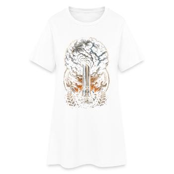 Tempête d’échappement de charbon roulante - Robe T-shirt Femme - blanc - Devant