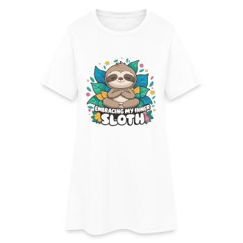 Embracing My Inner_Sloth - Women’s T-Shirt Dress - white - Front