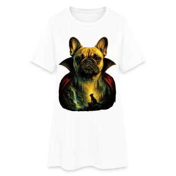 Chien d’Halloween bouledogue français dans le - Robe T-shirt Femme - blanc - Devant