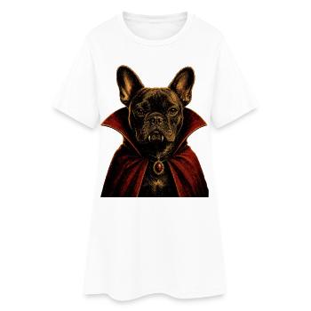 Costume de vampire d’Halloween de bouledogue français - Robe T-shirt Femme - blanc - Devant