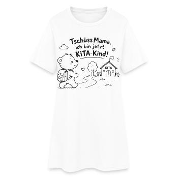 Kita Abschied Abenteuer Bär - Frauen T-Shirt-Kleid - Weiß - Vorne