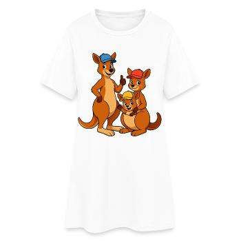 Famille des kangourous - Robe T-shirt Femme - blanc - Devant