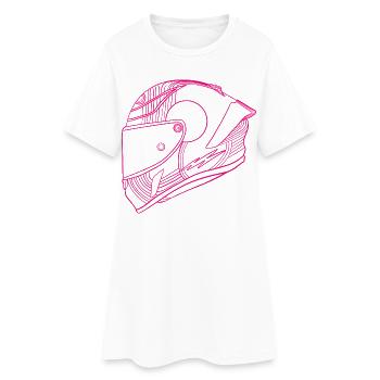 Neon pink Helm - Visier - Frauen T-Shirt-Kleid - Weiß - Vorne