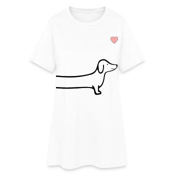 Chiens Cœur de teckel - Robe T-shirt Femme - blanc - Devant