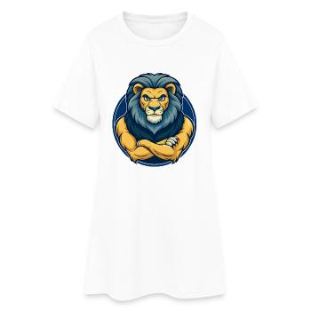 Lion Kawaii Mascot Cartoon Character Clipart Logo - Women’s T-Shirt Dress - white - Front