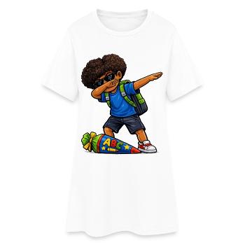 Dabbing ABC Sagittarius Afro - Women’s T-Shirt Dress - white - Front